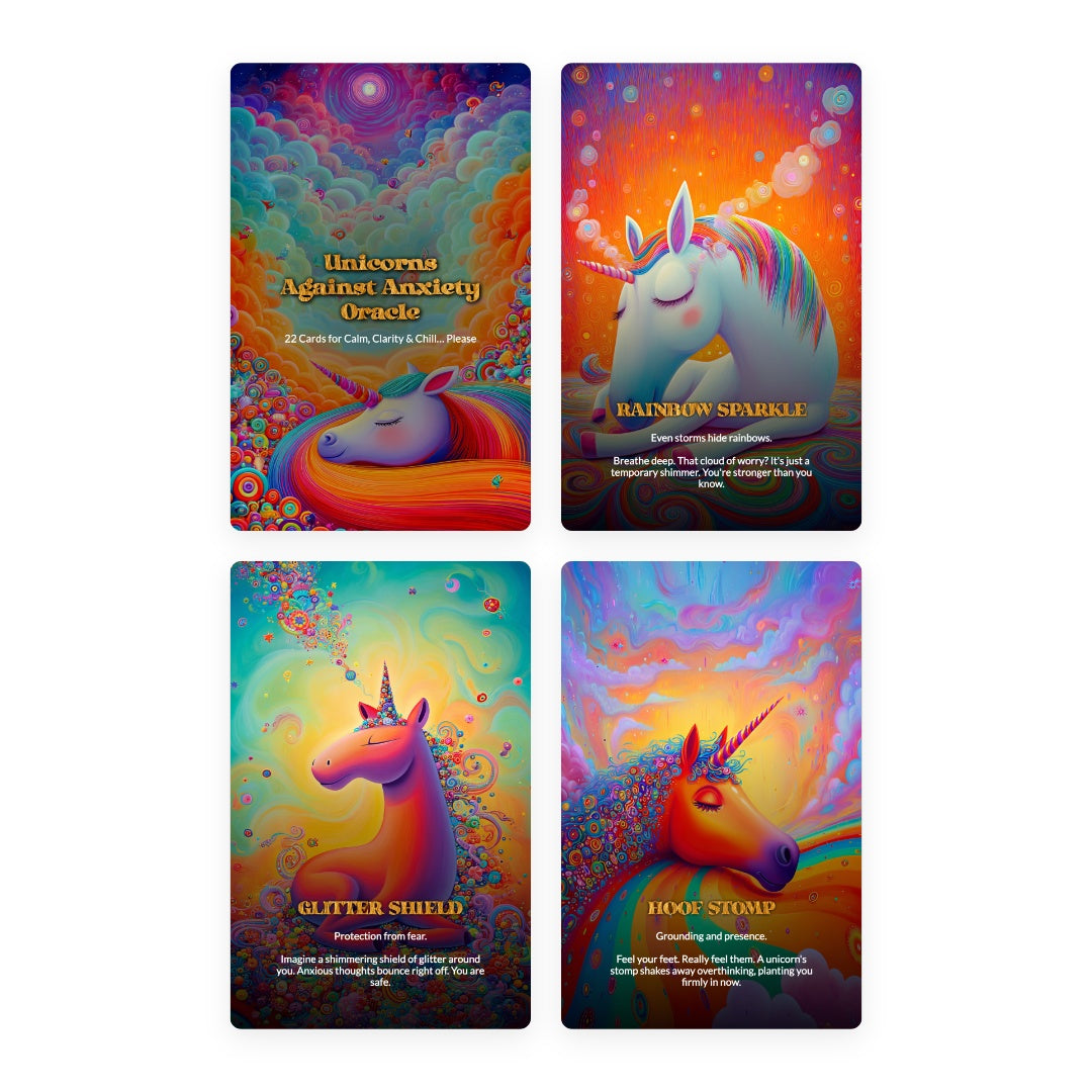Unicorns Against Anxiety Oracle - 22 Cards for Calm, Clarity & Chill… Please