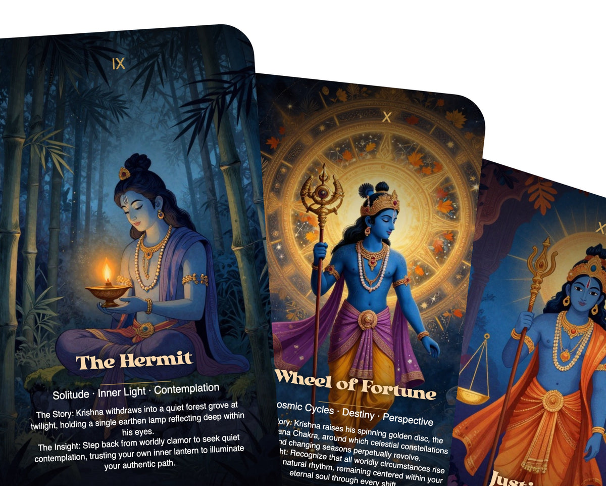 Krishna The Dance of Divine Love Tarot — arrangement 9