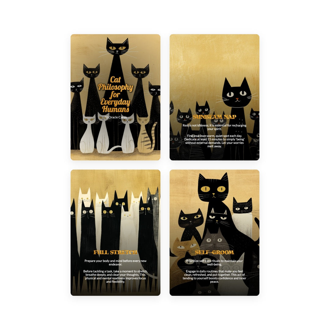 Cat Philosophy for Everyday Humans - 78 Oracle Cards