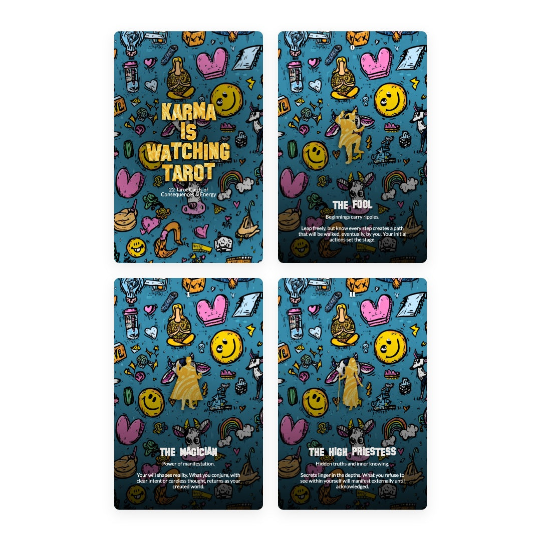 Karma Is Watching Tarot - 22 Tarot Cards of Consequences & Energy