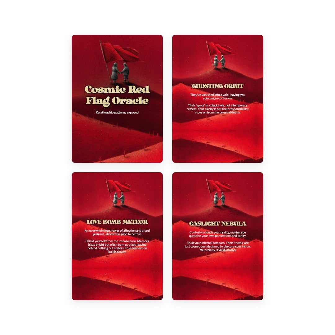 Cosmic Red Flag Oracle Deck - 78 Oracle Cards