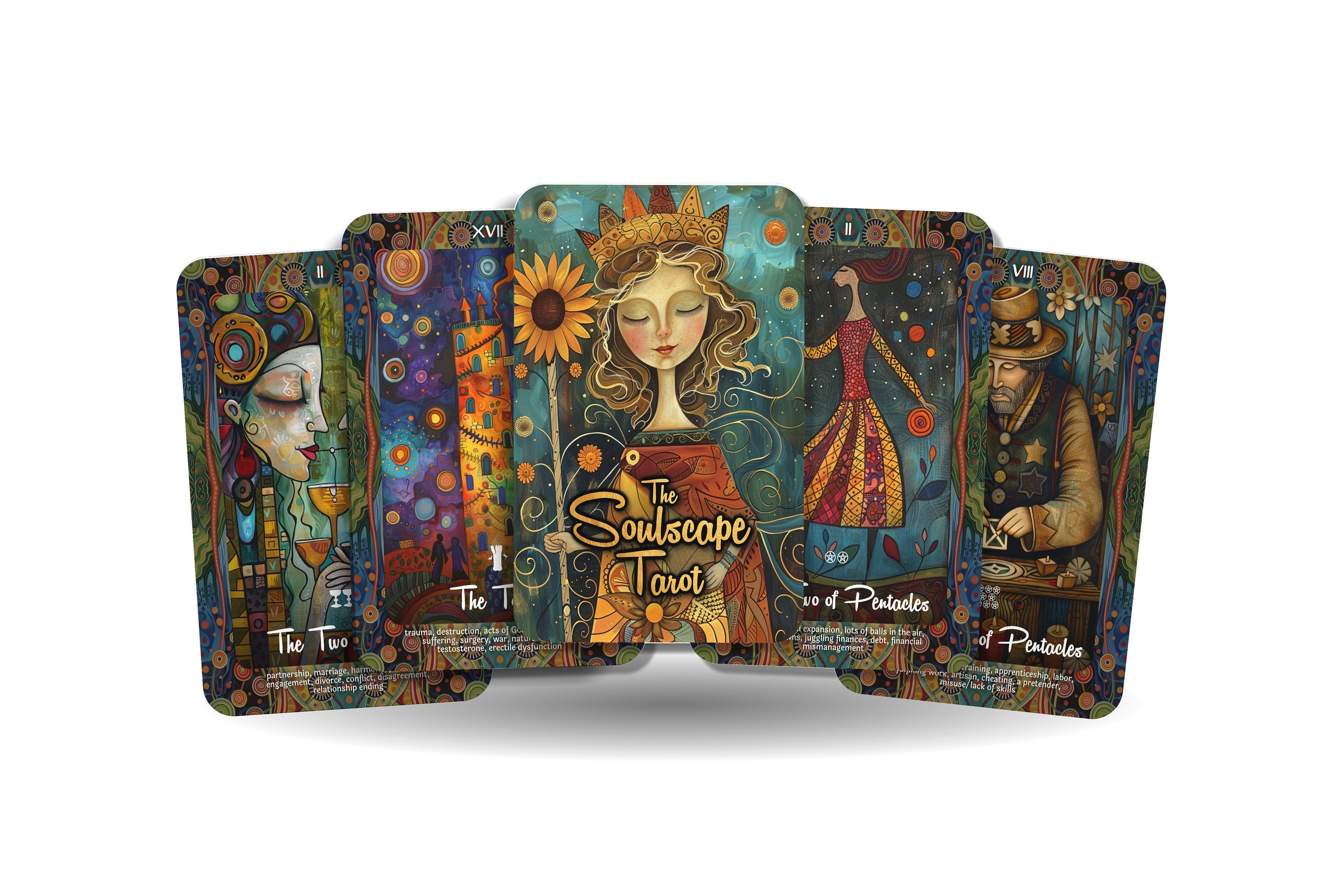 thumbnail image 2 of CRAFTERIAN Bright Tarot Cards Deck, 78 Cards Deck, Original Tarot For Beginners And Experts With Guide Book And Gift Bag, Fortune Telling Game, Divination Tools For All Skill Levels In Arabia 2 of 13