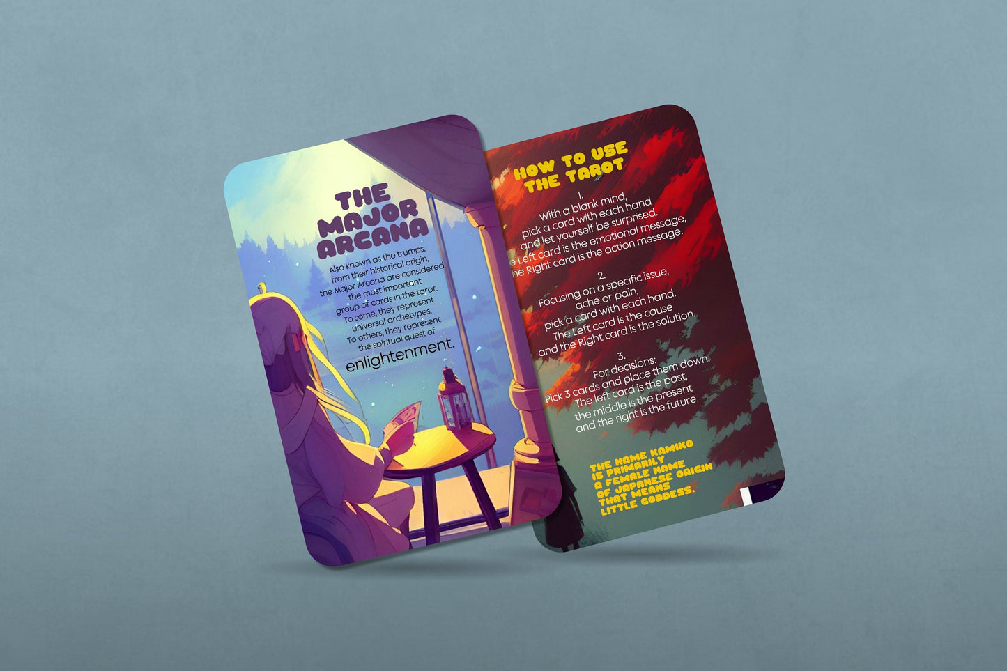 Kamiko Tarot - Major Arcana - Anime Tarot - Kanji Numbers