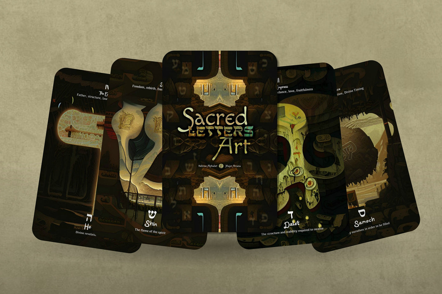 Sacred Letters Art - Hebrew Alphabet - Major Arcana