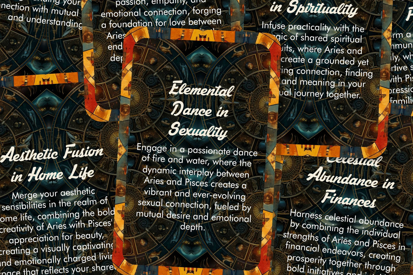 Aries and Pisces - Zodiac Compatibility - Divination tools - Oracle cards - Star Sign Compatibility - Horoscope Compatibility Cards