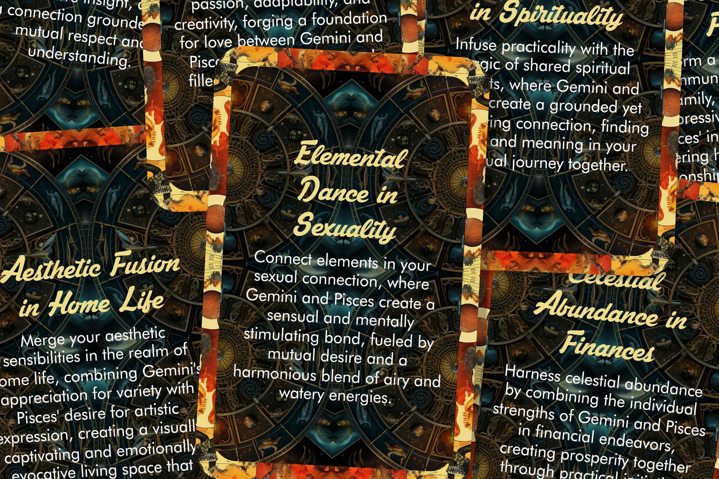 Gemini and Pisces - Zodiac Compatibility - Divination tools - Oracle cards - Star Sign Compatibility - Horoscope Compatibility Cards