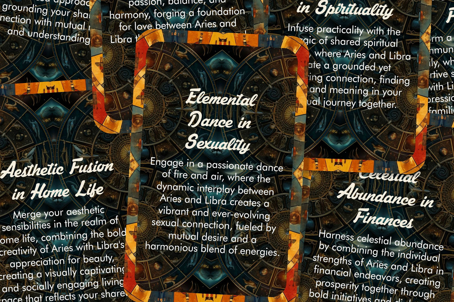 Aries and Libra - Zodiac Compatibility - Divination tools - Oracle cards - Star Sign Compatibility - Horoscope Compatibility Cards