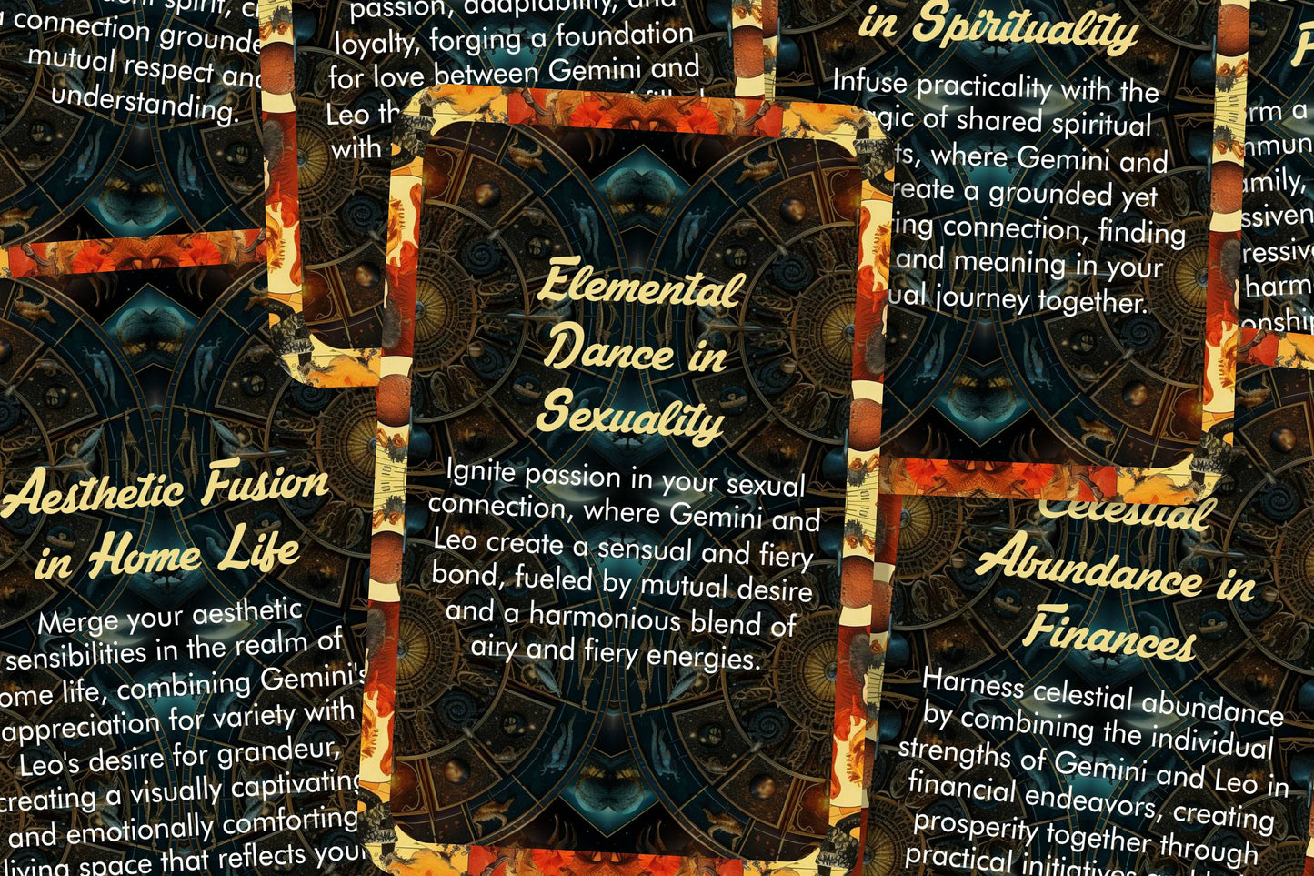 Gemini and Leo - Zodiac Compatibility - Divination tools - Oracle cards - Star Sign Compatibility - Horoscope Compatibility Cards
