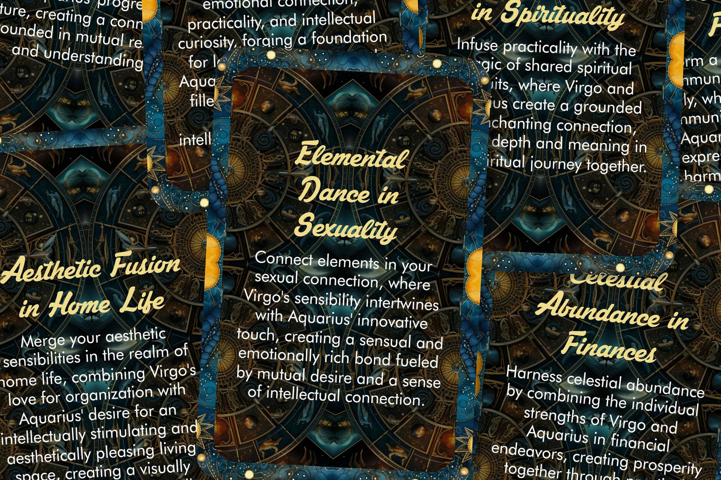 Virgo and Aquarius - Zodiac Compatibility - Divination tools - Oracle cards - Star Sign Compatibility - Horoscope Compatibility Cards