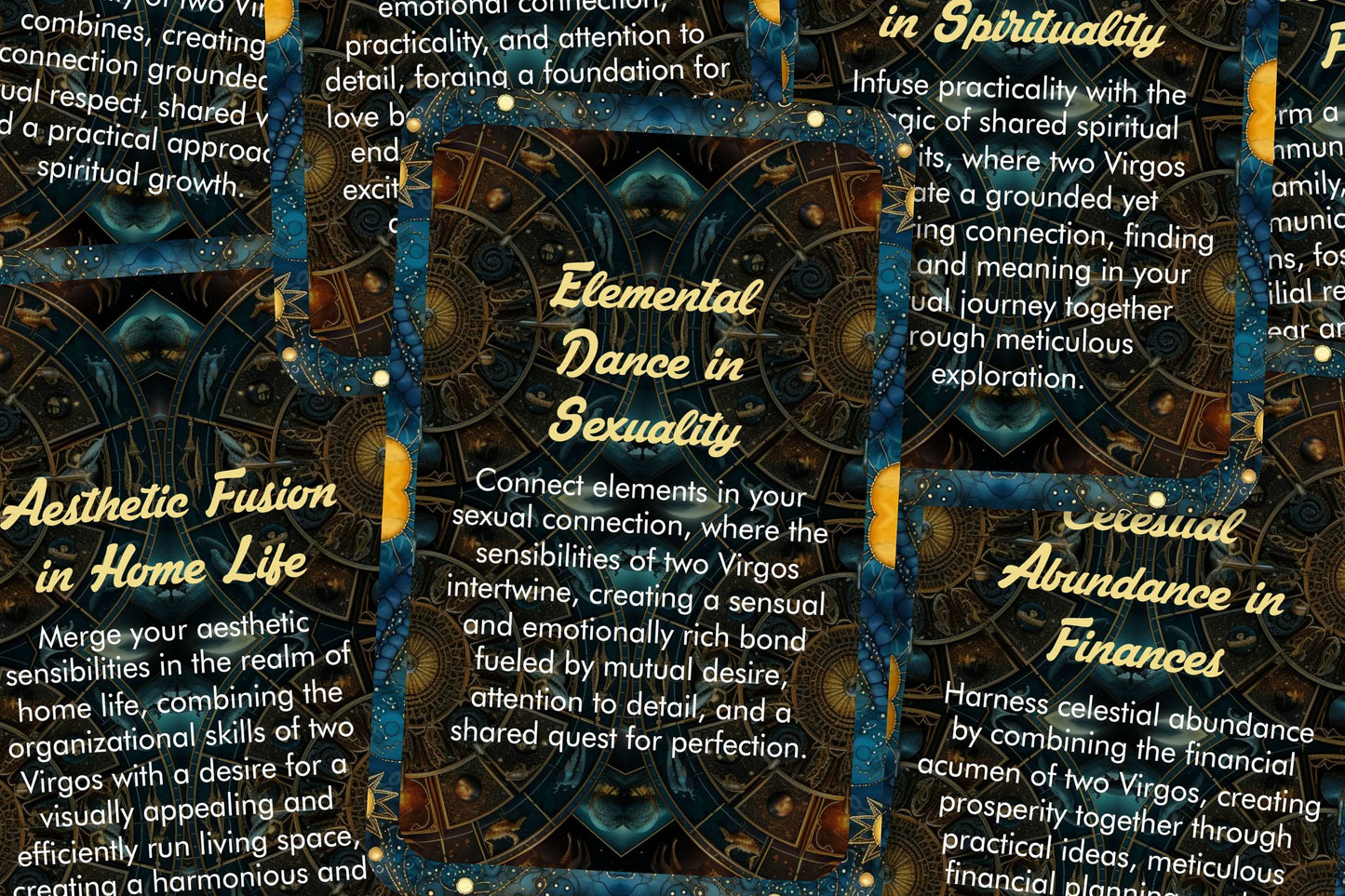 Virgo and Virgo - Zodiac Compatibility - Divination tools - Oracle cards - Star Sign Compatibility - Horoscope Compatibility Cards