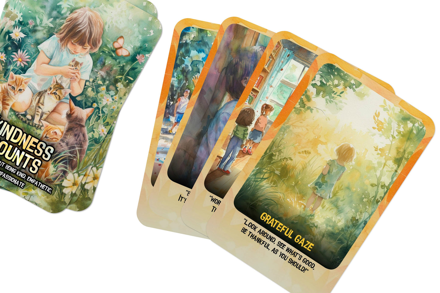 Kindness Counts - Affirmations about being kind, empathetic, and compassionate, Kids Affirmation Cards