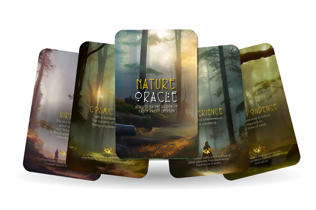Nature Oracle — inspired by the wisdom of Ralph Waldo Emerson, 24-card oracle deck