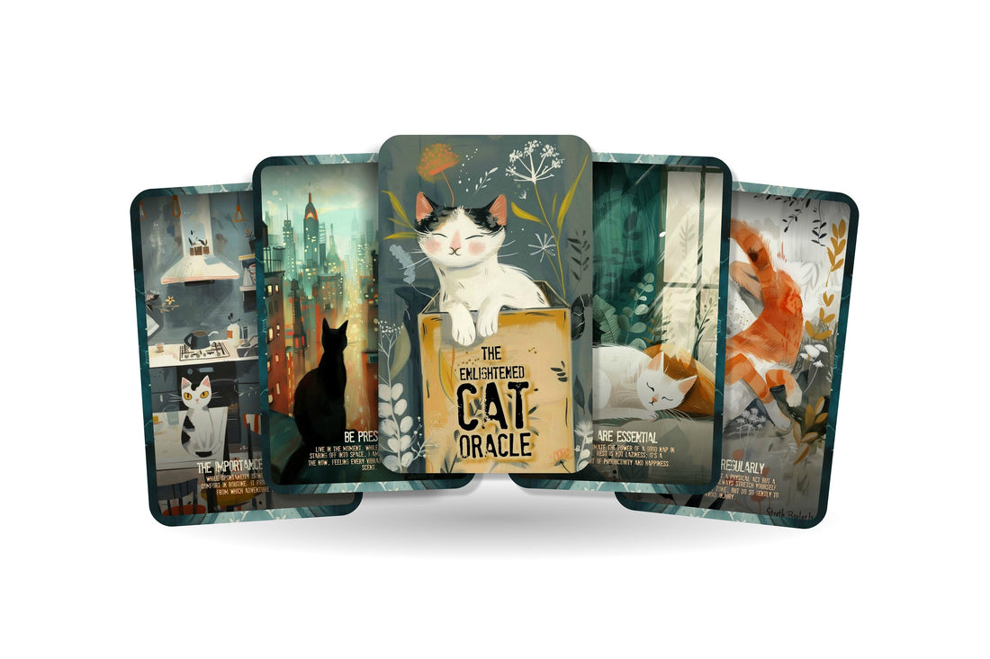 The Enlightened Cat Oracle — Purrceptive Insights for the Curious Human, 22-card oracle deck