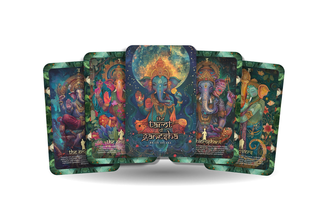 The Tarot of Ganesha — 24-card Major Arcana deck with Hindu spiritual artwork