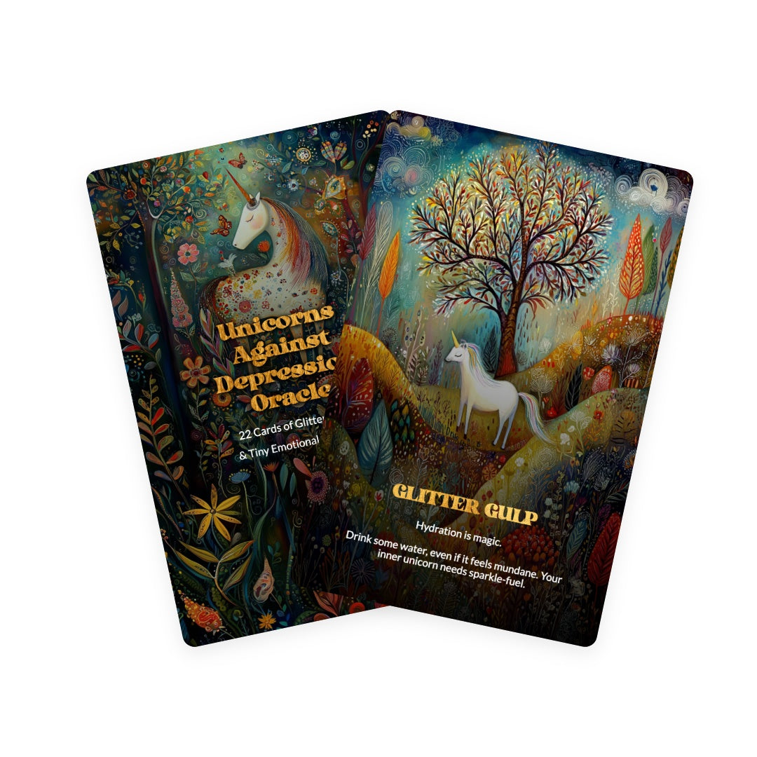 Unicorns Against Depression Oracle - 22 Cards of Glitter, Hope & Tiny Emotional Victories