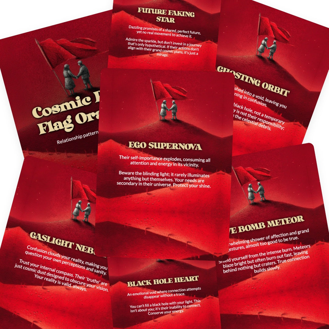 Cosmic Red Flag Oracle Deck - 78 Oracle Cards
