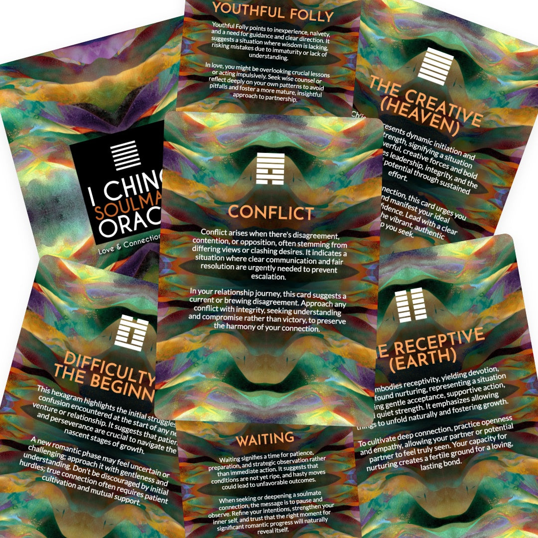 I Ching Soulmate Oracle Cards - blending ancient wisdom with soulmate guidance. Perfect for relationship readings