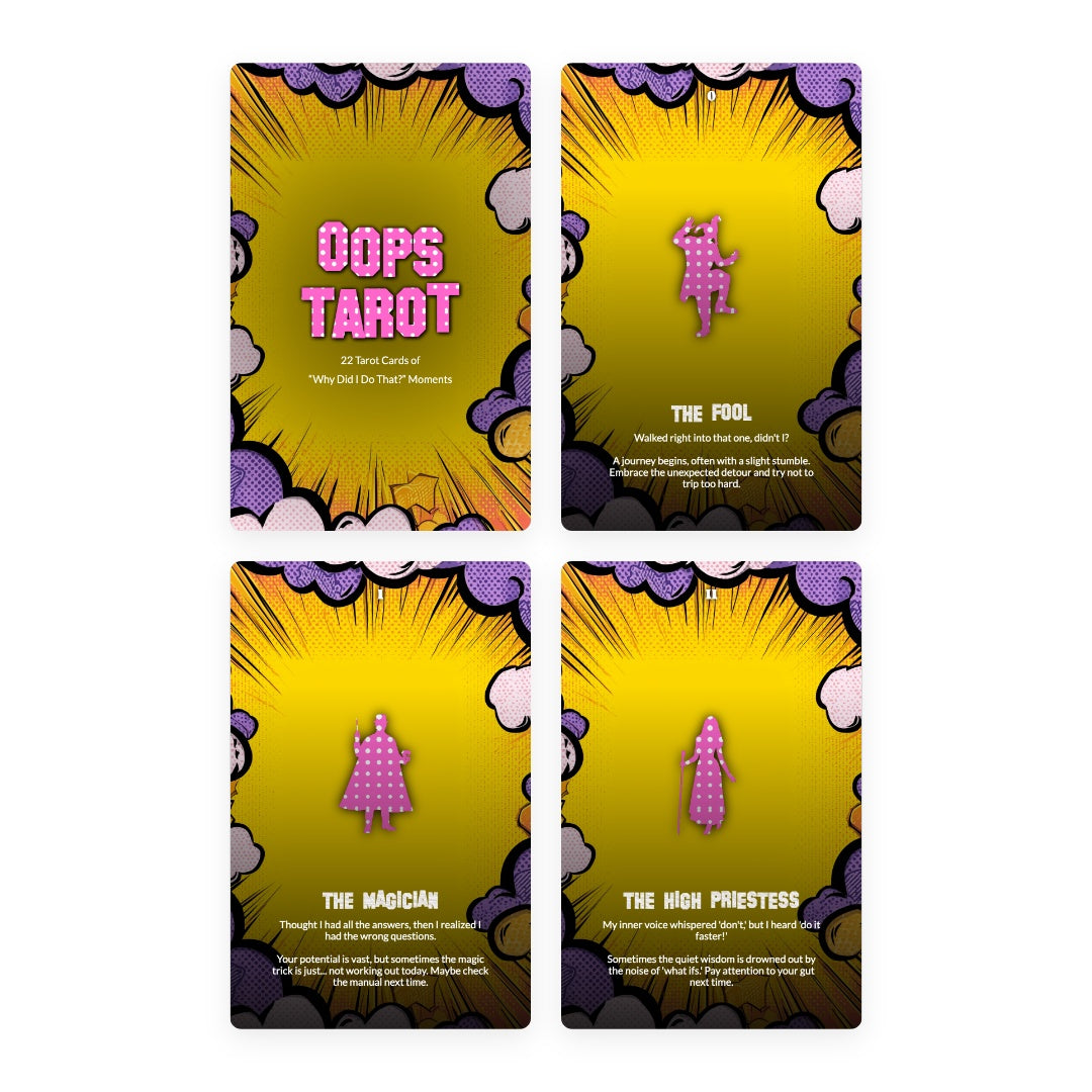Oops Tarot - 22 Tarot Cards of “Why Did I Do That?” Moments