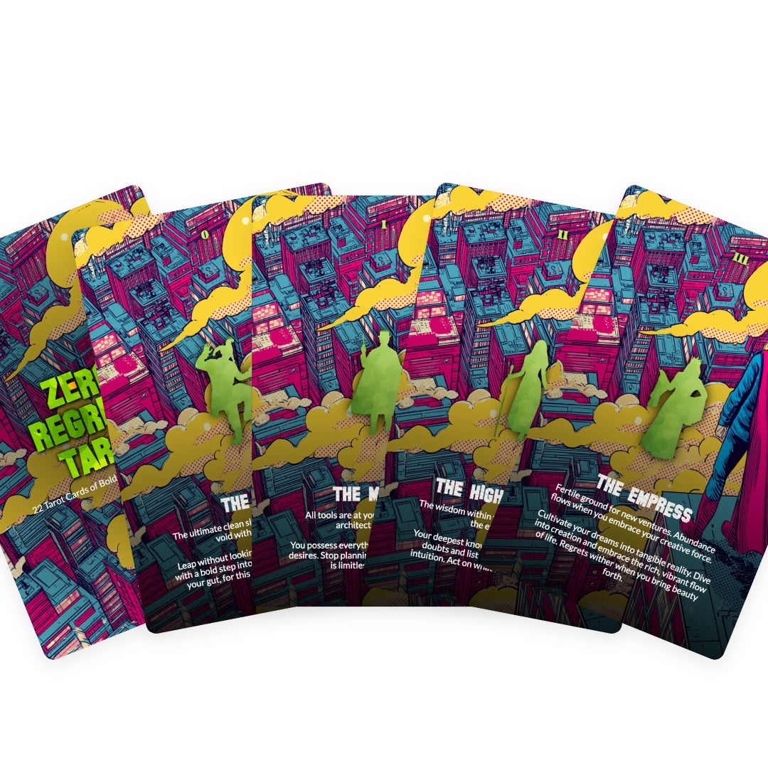 Zero Regrets Tarot - 22 Tarot Cards of Bold Moves & No Thinking