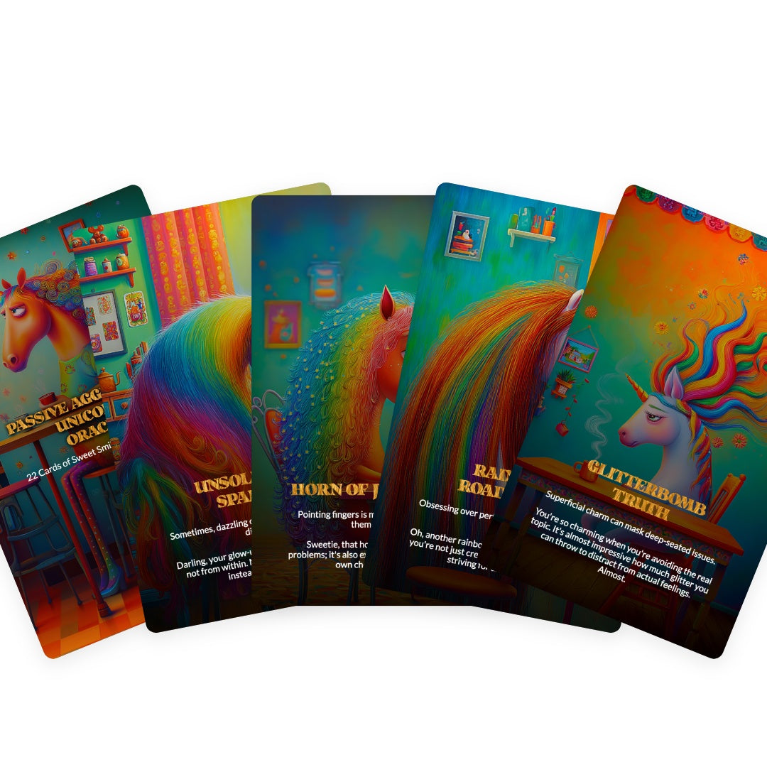 Passive Aggressive Unicorn Oracle - 22 Cards of Sweet Smiles & Brutal Truths