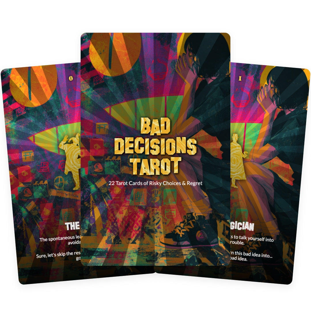 Bad Decisions Tarot - 22 Tarot Cards of Risky Choices & Regret