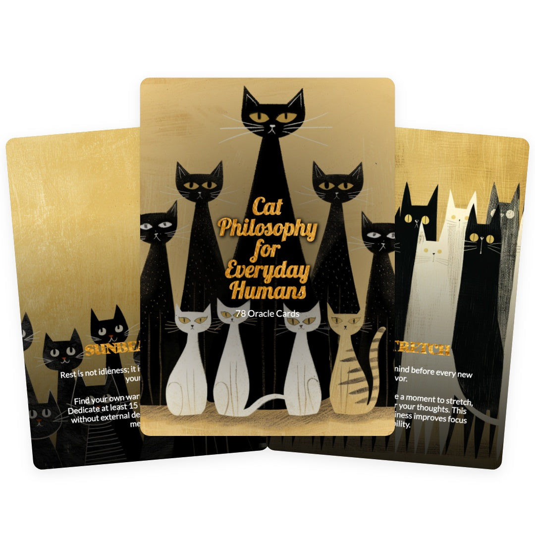 Cat Philosophy for Everyday Humans - 78 Oracle Cards