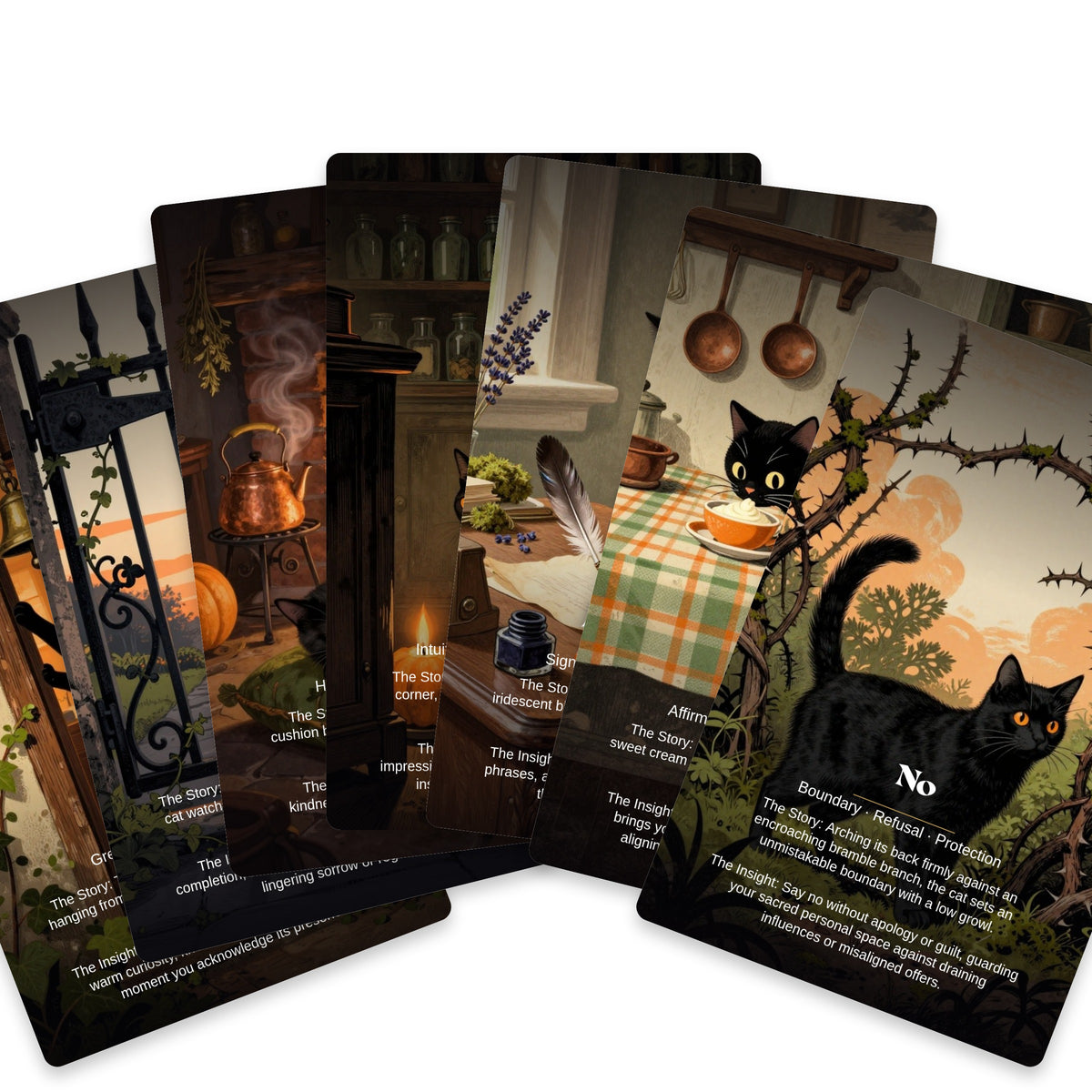 The Black Cat’s Answer - 24 Séance & Oracle Cards — arrangement 9