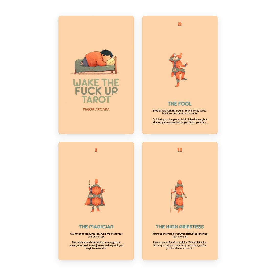 Wake the fuck Up Tarot - Major Arcana