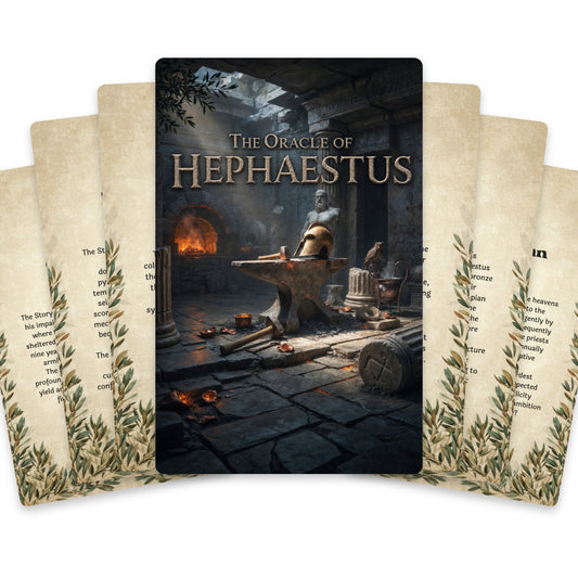 The Oracle of Hephaestus – Greek God of Fire and Craft Oracle Cards, 22-Card Mythology Deck — arrangement 1