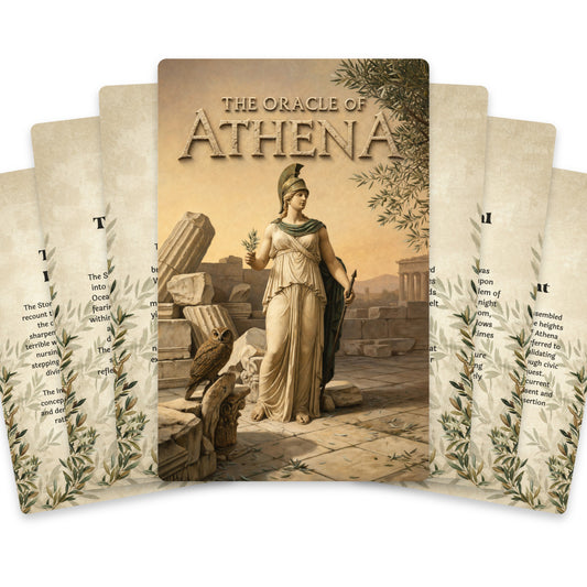 The Oracle of Athena – Greek Goddess of Wisdom Oracle Cards, 22-Card Mythology Deck — arrangement 1