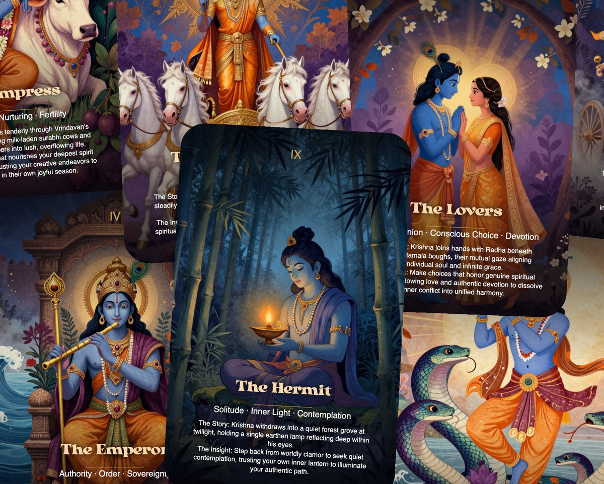 Krishna The Dance of Divine Love Tarot — arrangement 6