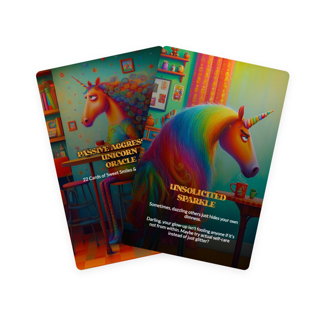 Passive Aggressive Unicorn Oracle - 22 Cards of Sweet Smiles & Brutal Truths