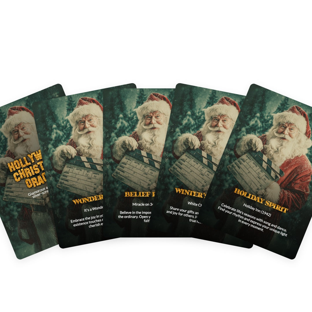 Hollywood Christmas Oracle - Glamorous and vintage silver-screen magic - 78 Cards