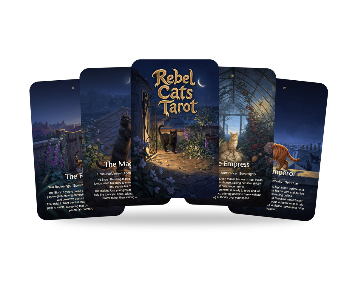 Rebel Cats Tarot — arrangement 1
