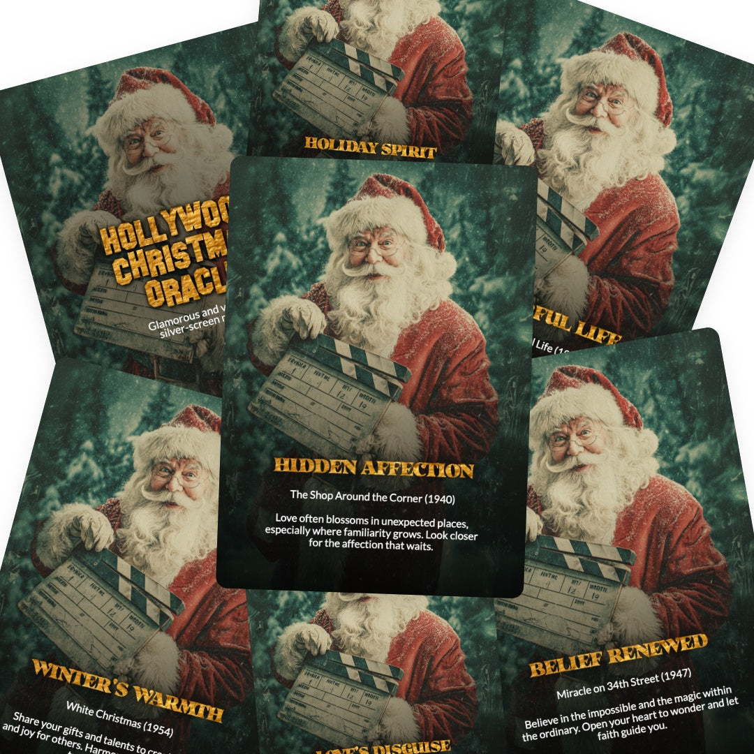 Hollywood Christmas Oracle - Glamorous and vintage silver-screen magic - 78 Cards