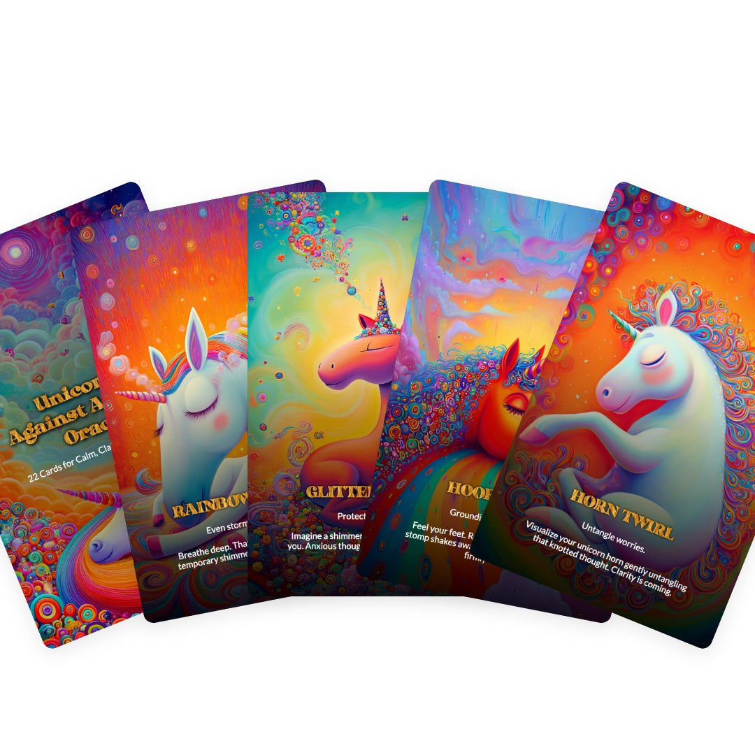 Unicorns Against Anxiety Oracle - 22 Cards for Calm, Clarity & Chill… Please