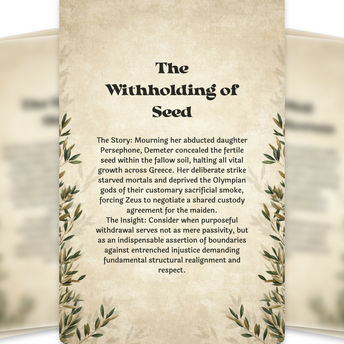 The Oracle of Demeter – Greek Goddess of the Harvest Oracle Cards, 22-Card Mythology Deck — arrangement 11
