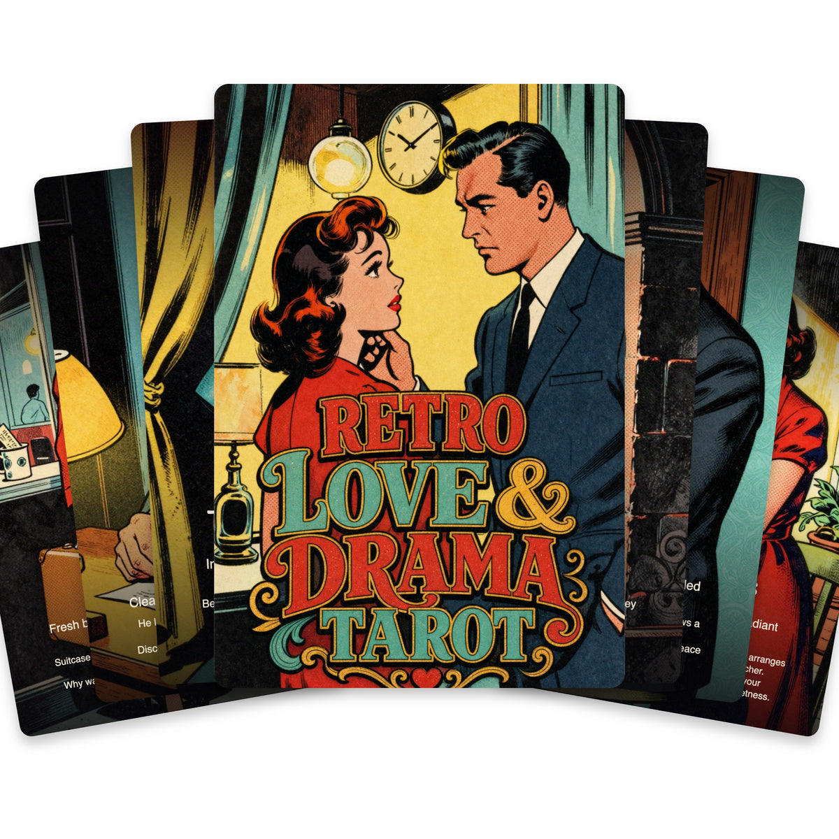 RETRO LOVE & DRAMA TAROT — arrangement 1