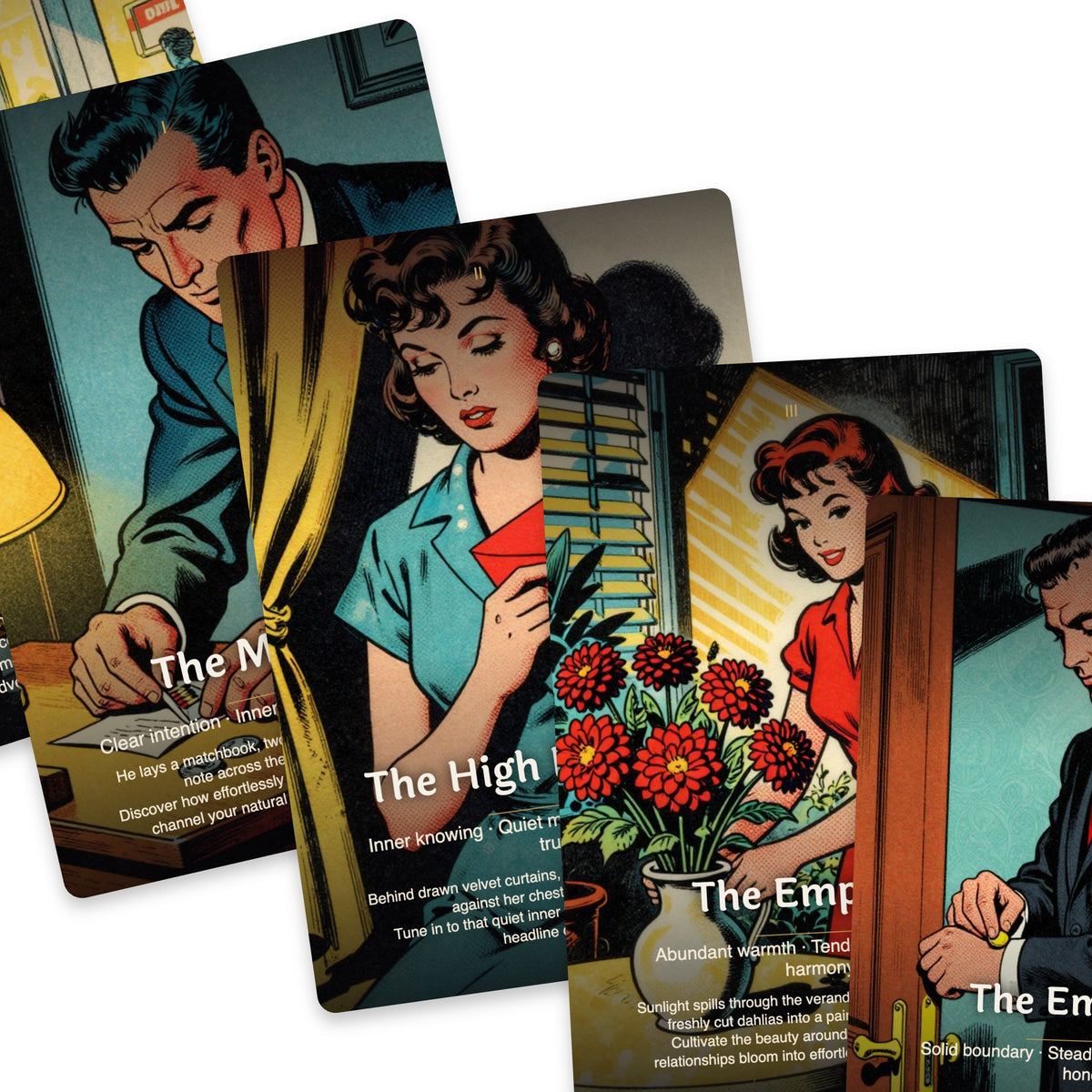 RETRO LOVE & DRAMA TAROT — arrangement 8