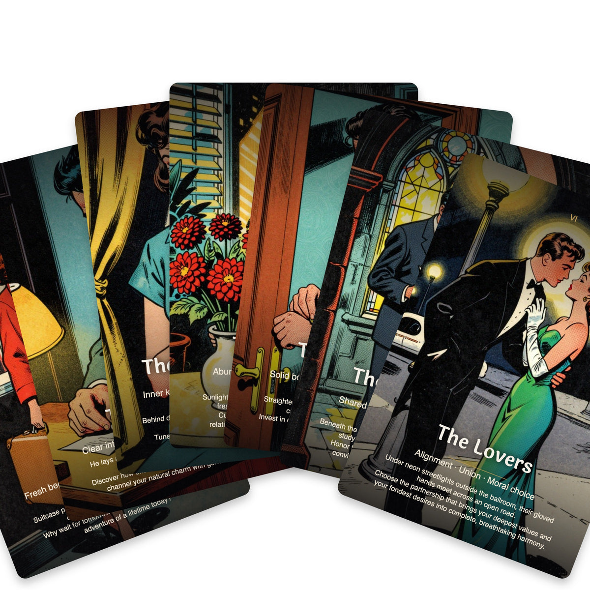 RETRO LOVE & DRAMA TAROT — arrangement 9