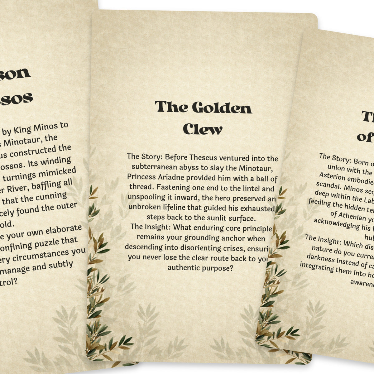 The Oracle of the Labyrinth – Theseus, Ariadne and the Minotaur Oracle Cards, 22-Card Mythology Deck — arrangement 4