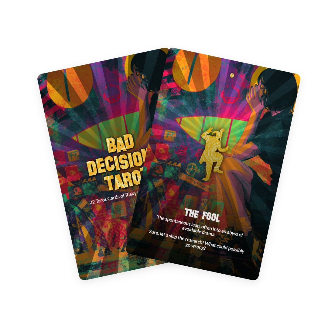 Bad Decisions Tarot - 22 Tarot Cards of Risky Choices & Regret