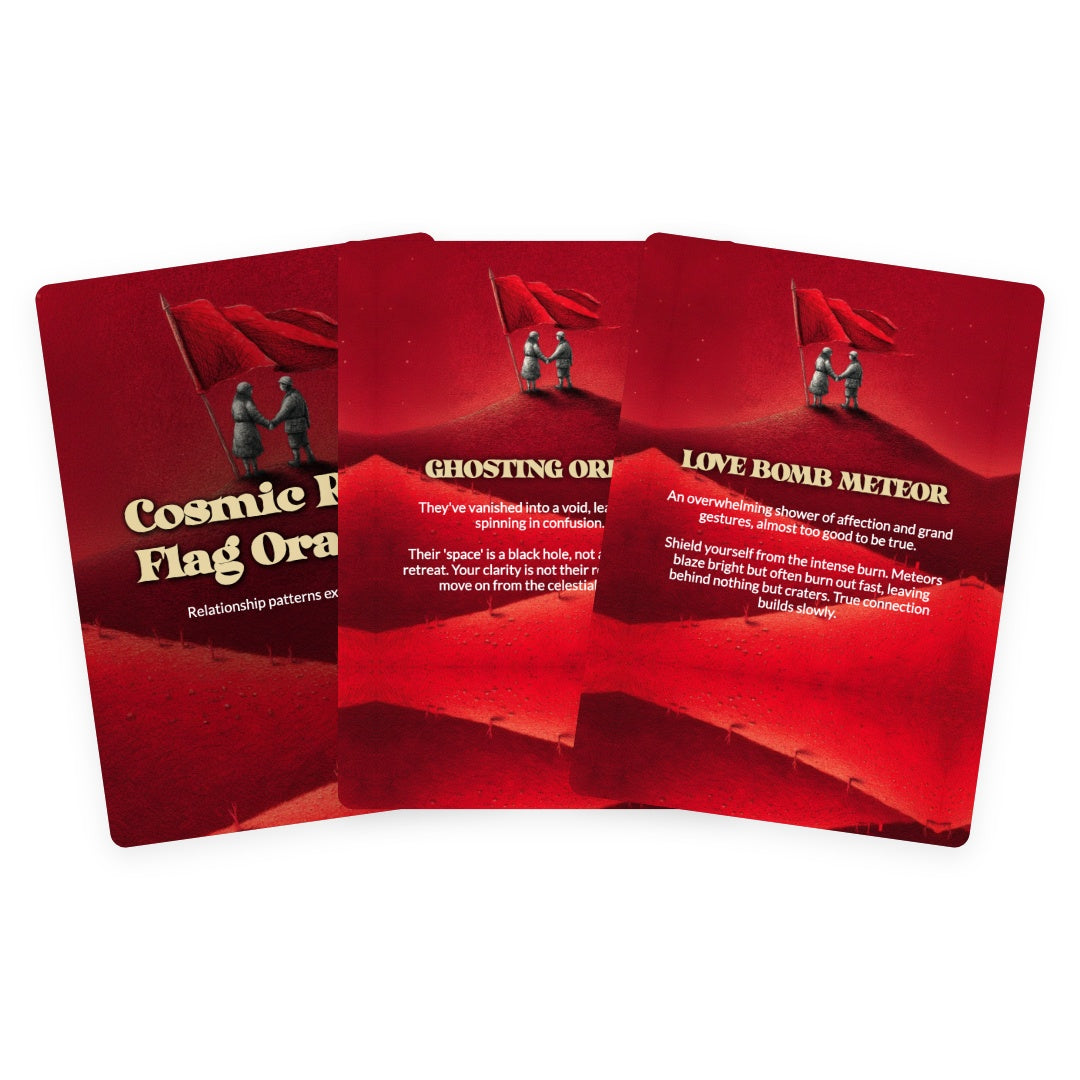 Cosmic Red Flag Oracle Deck - 78 Oracle Cards
