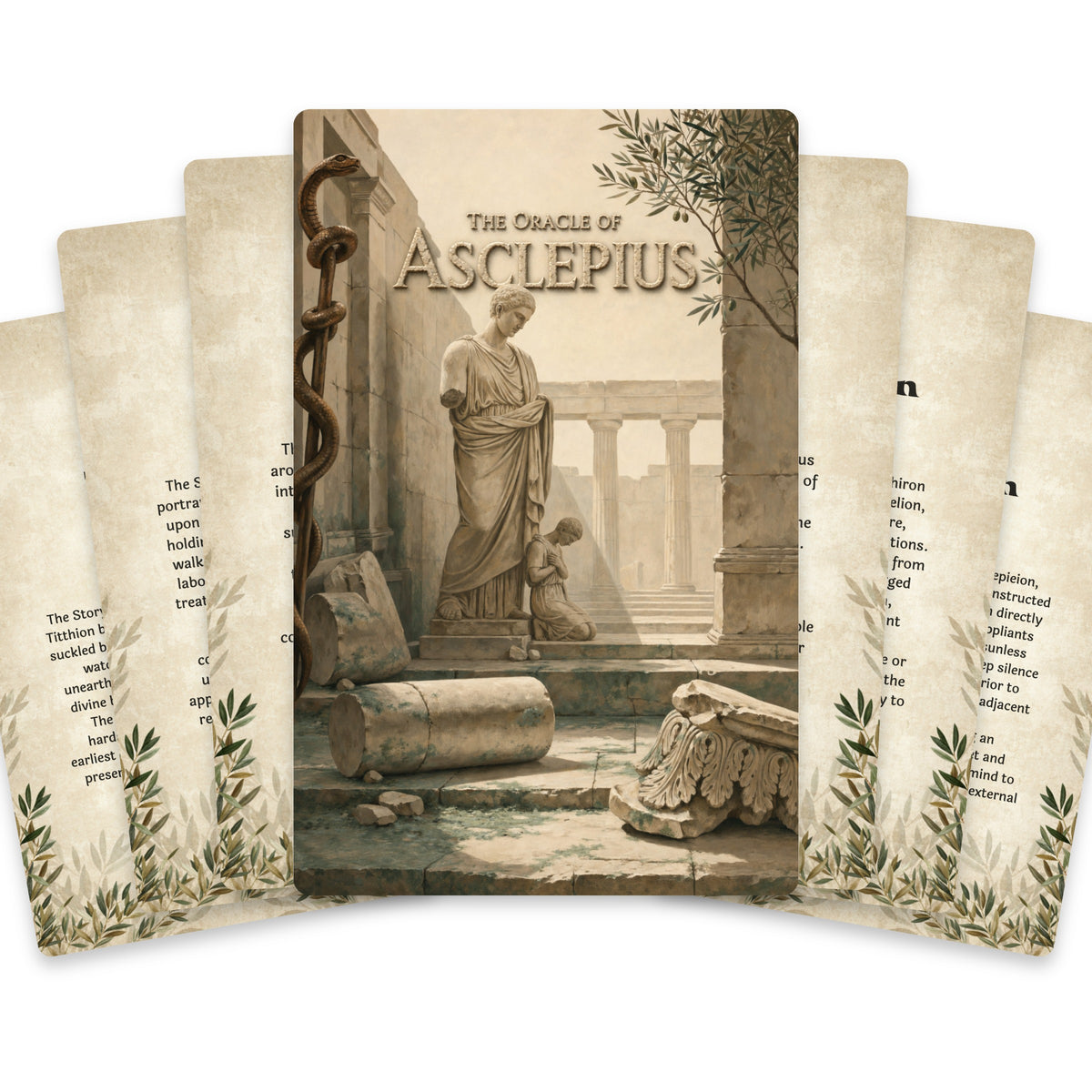 The Oracle of Asclepius – Greek God of Healing Oracle Cards, 22-Card Mythology Deck — arrangement 1