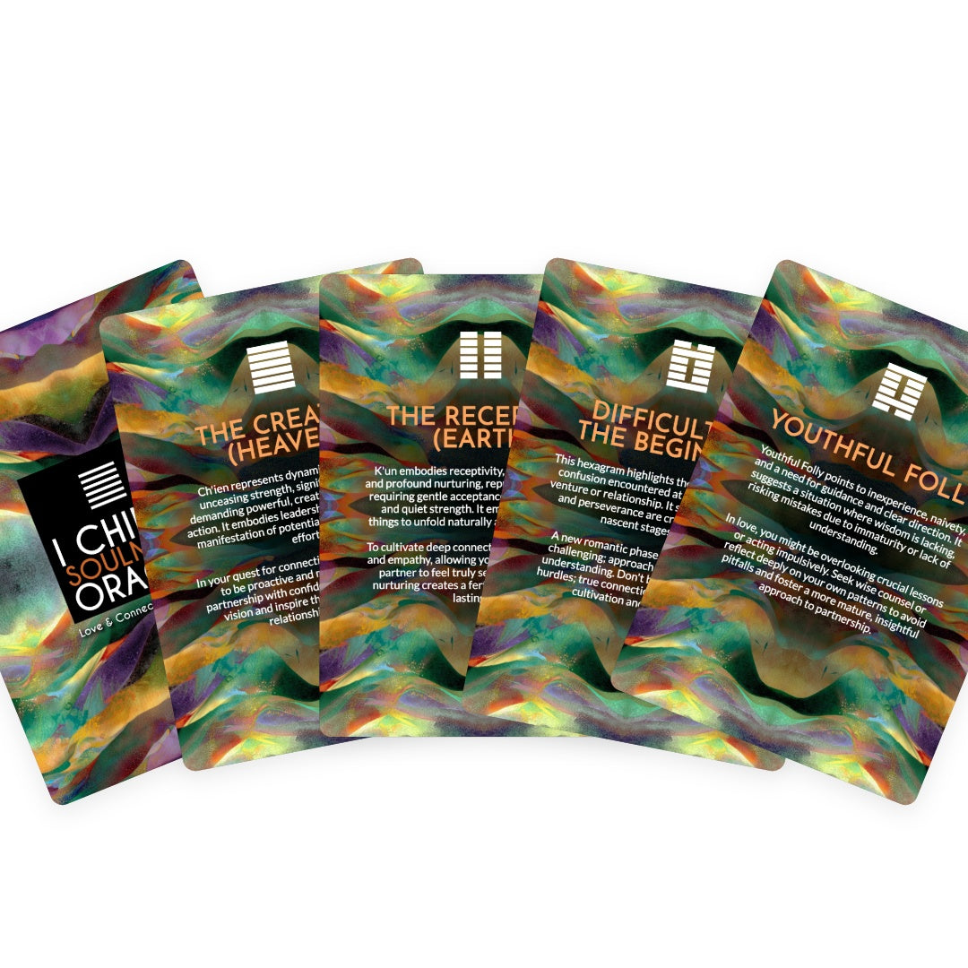 I Ching Soulmate Oracle Cards - blending ancient wisdom with soulmate guidance. Perfect for relationship readings