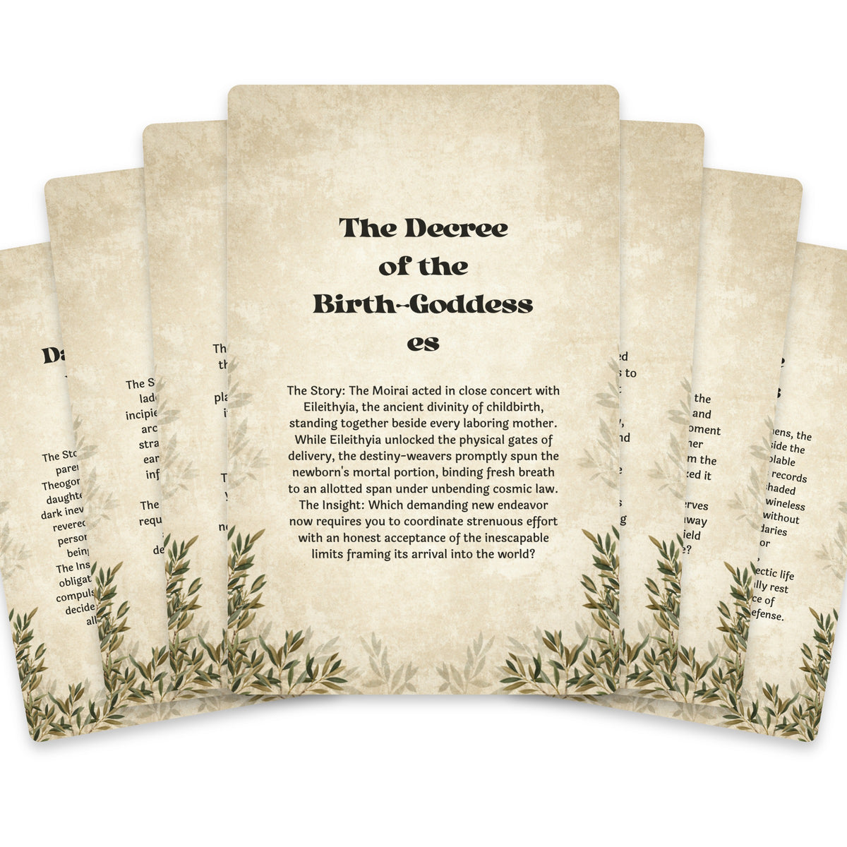 The Oracle of the Fates – Greek Goddesses of Destiny Oracle Cards, 22-Card Mythology Deck — arrangement 2