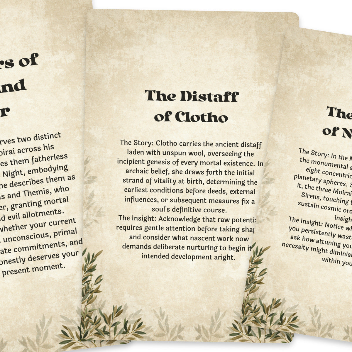 The Oracle of the Fates – Greek Goddesses of Destiny Oracle Cards, 22-Card Mythology Deck — arrangement 4