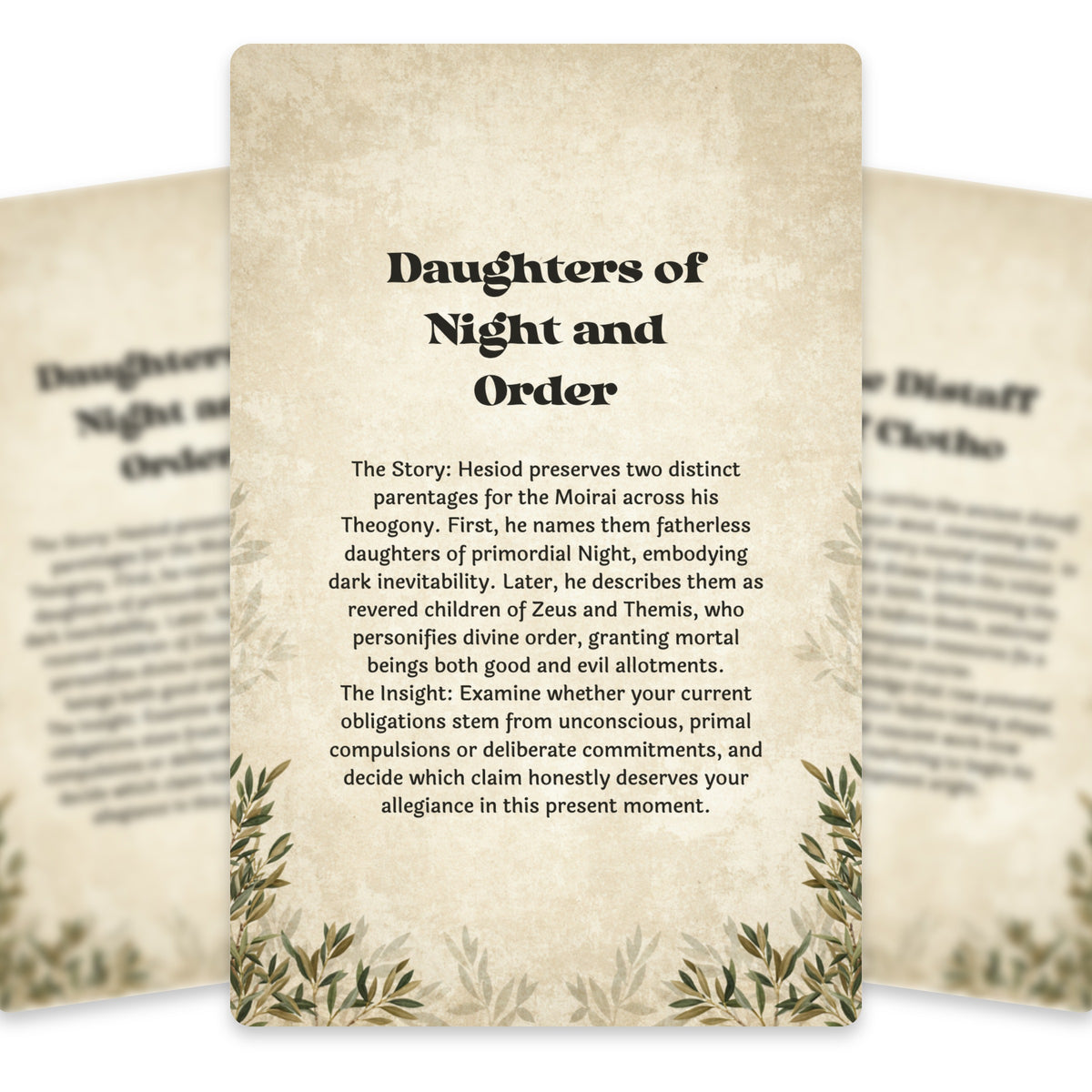 The Oracle of the Fates – Greek Goddesses of Destiny Oracle Cards, 22-Card Mythology Deck — arrangement 5