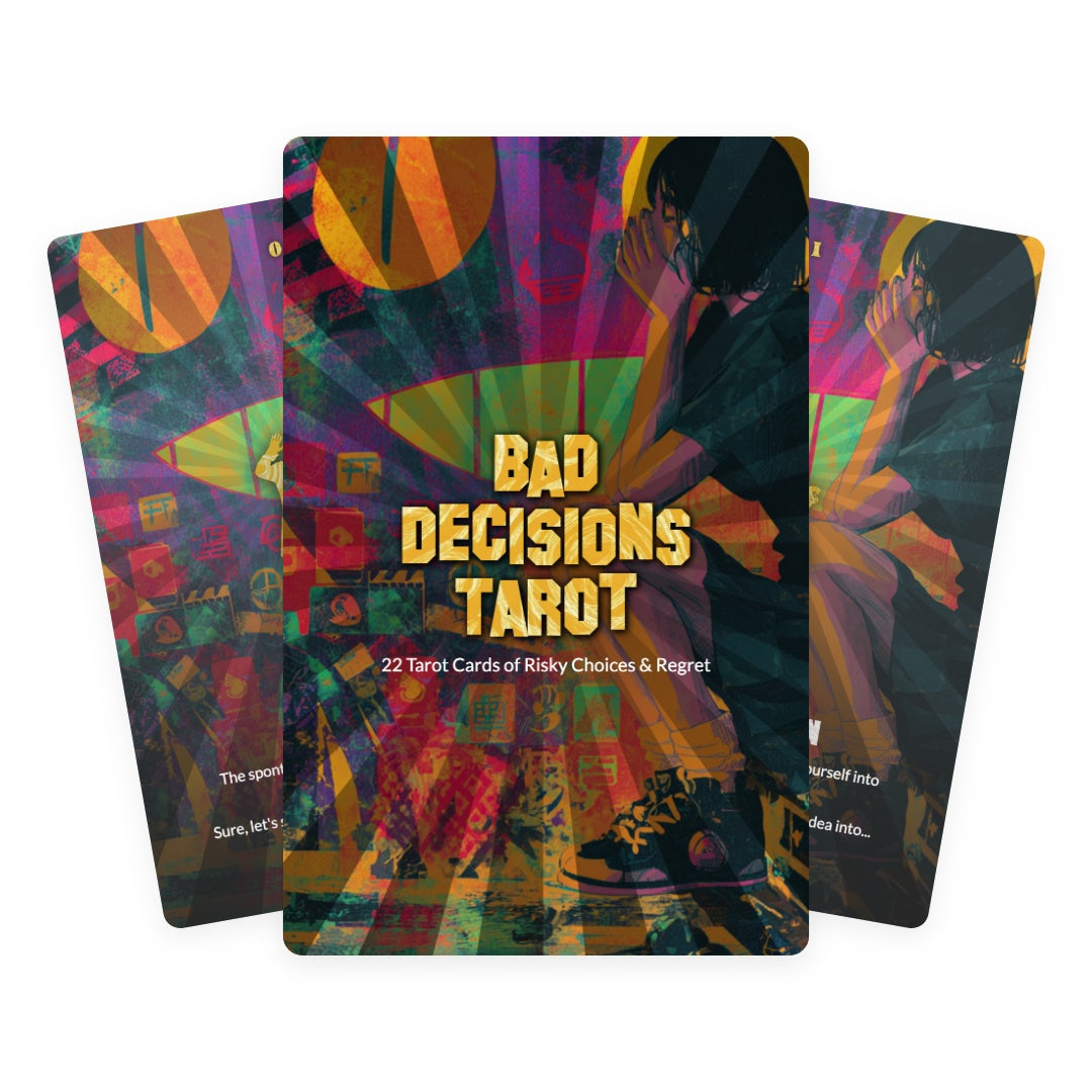 Bad Decisions Tarot - 22 Tarot Cards of Risky Choices & Regret