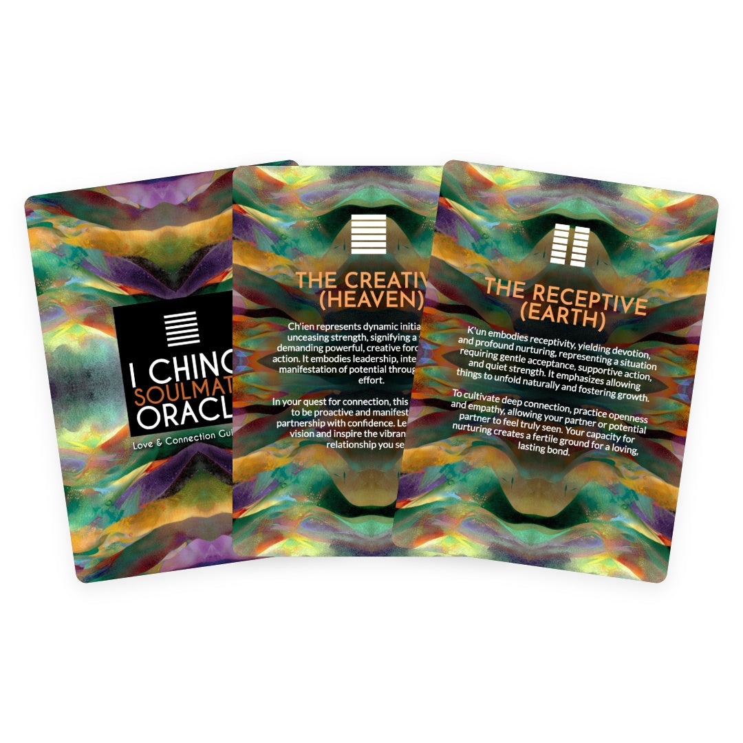 I Ching Soulmate Oracle Cards - blending ancient wisdom with soulmate guidance. Perfect for relationship readings